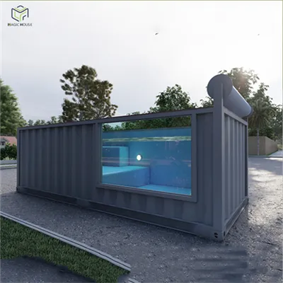 Fraktbeholder svømmebasseng i bakken